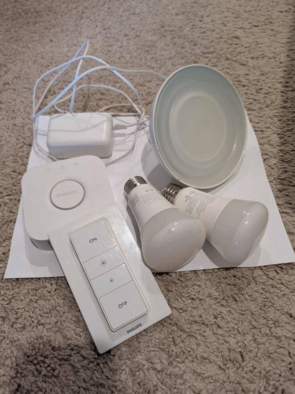 Philips White Smart LED Bulbs with Remote, Bridge and Driver